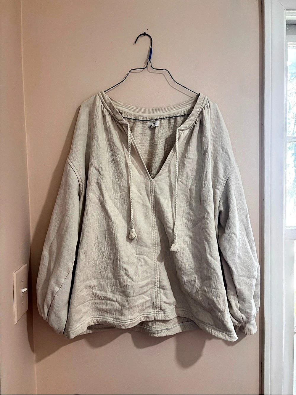 Aerie Cream Tunic Blouse Size Small